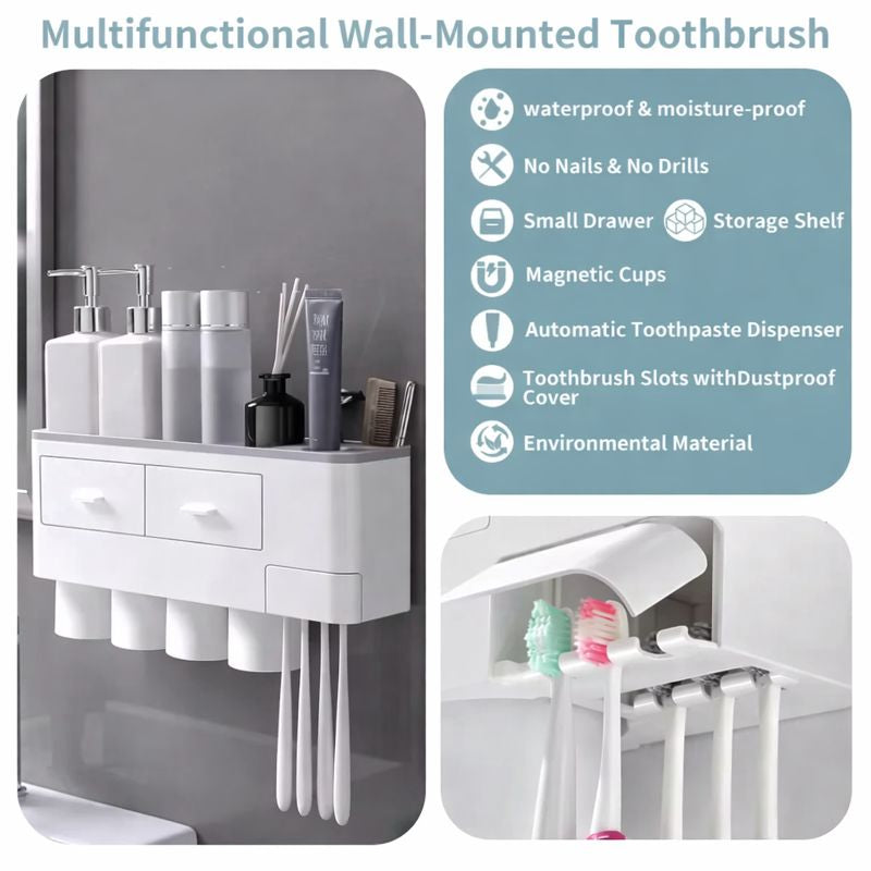 Brushley™ All-In-One Bathroom Organizer Set